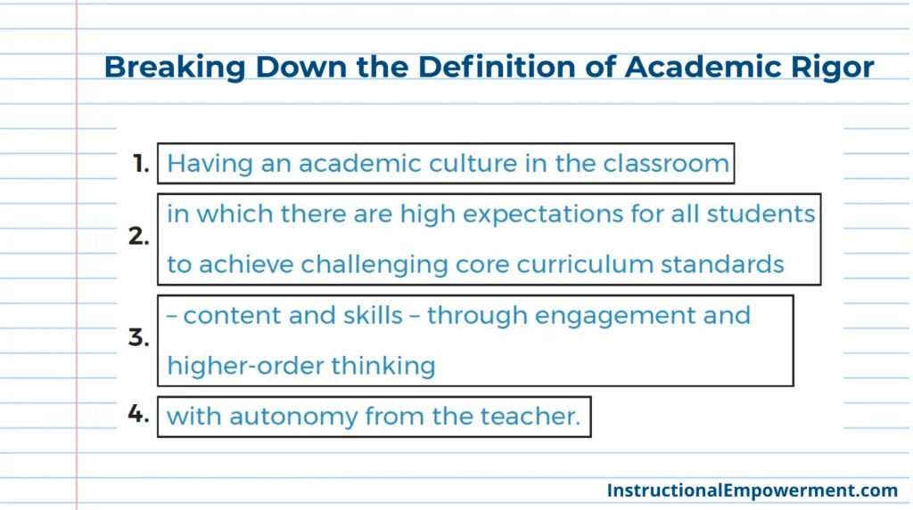 Breakdown Definition of Rigor
