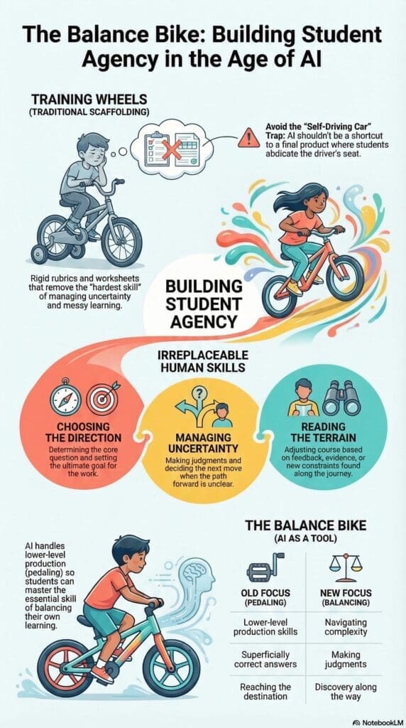 Training Wheels vs Balnace Bike Student Agency in AI Era