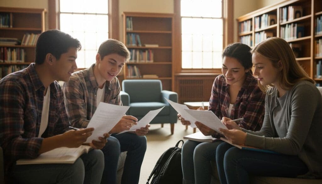 Diverse high school peer feedback library